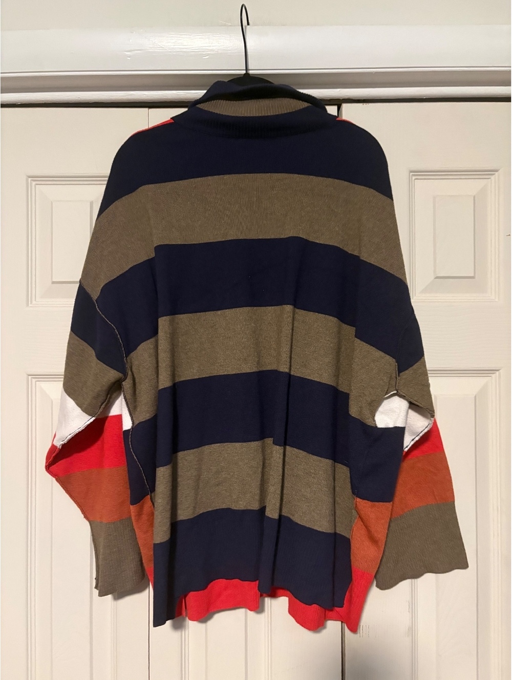 Free People Coastal Stripe Half Zip Pullover Oversized Small Blokecore Fisherman - Picture 7 of 7